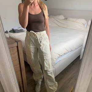 Zara Cream Cargo Joggers